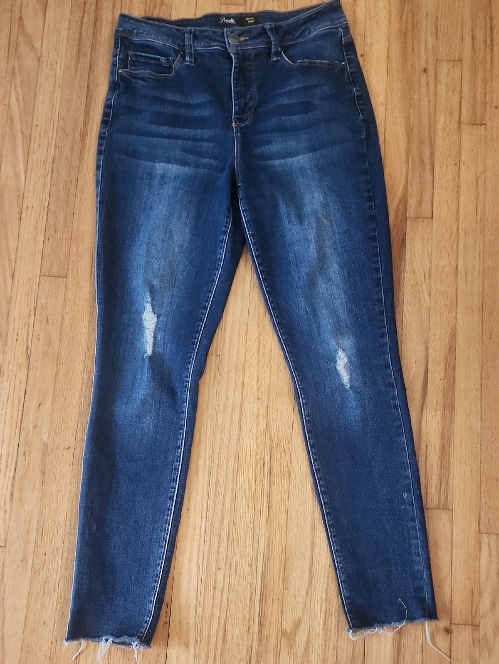 Royalty For Me Dark Blue Distressed Women's Skinny Jeans